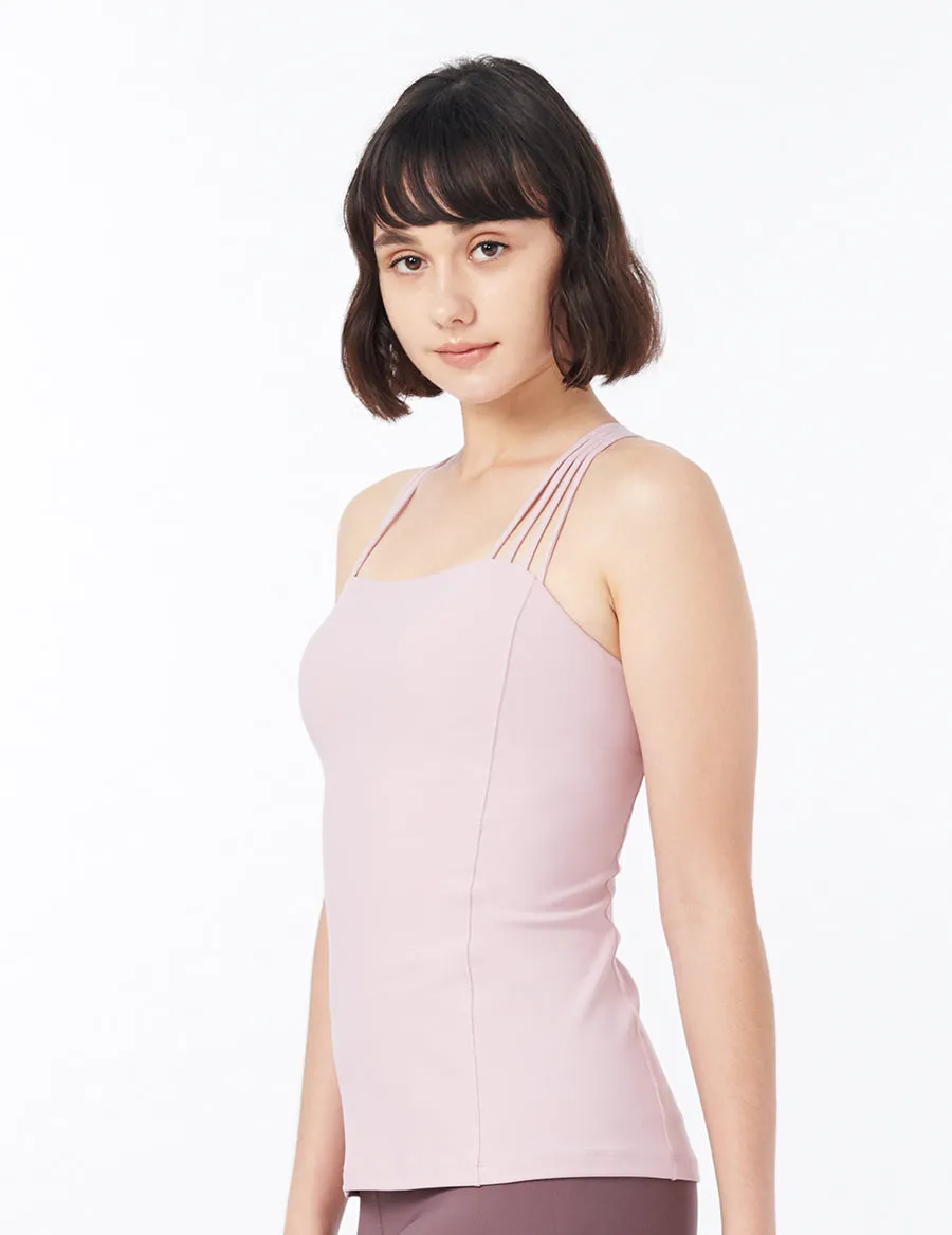 easyoga LESPIRO Flat Strap Tank - R22 Dry Rose Powder