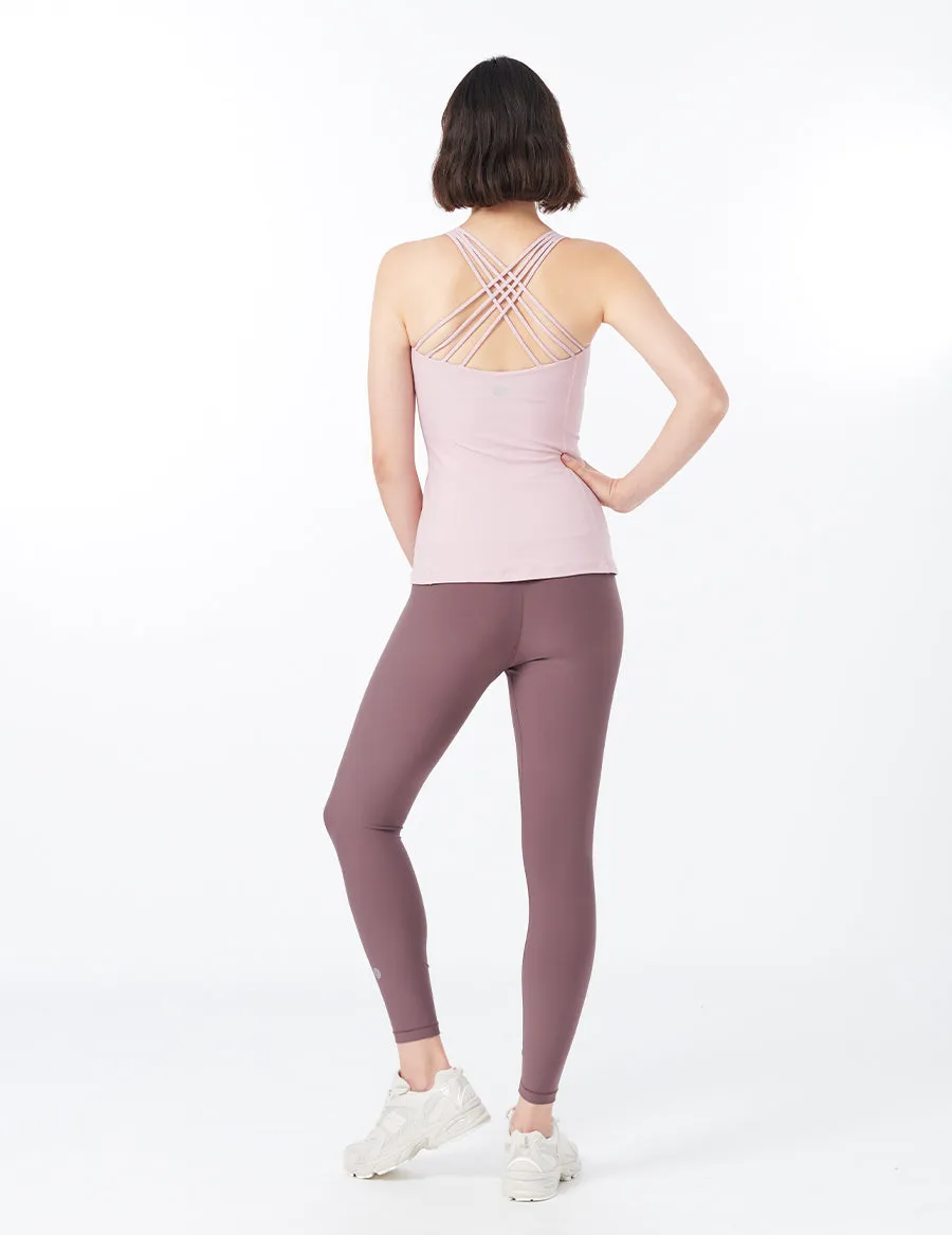 easyoga LESPIRO Flat Strap Tank - R22 Dry Rose Powder