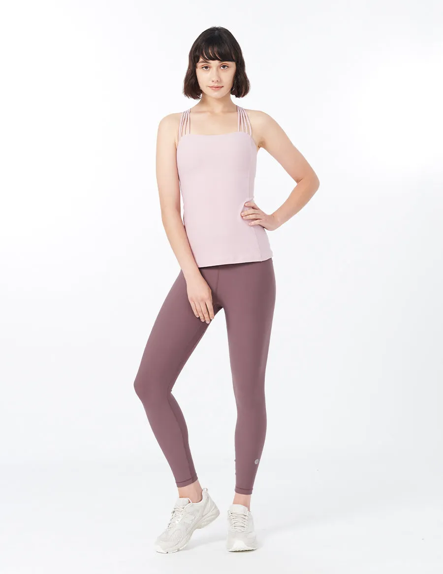 easyoga LESPIRO Flat Strap Tank - R22 Dry Rose Powder