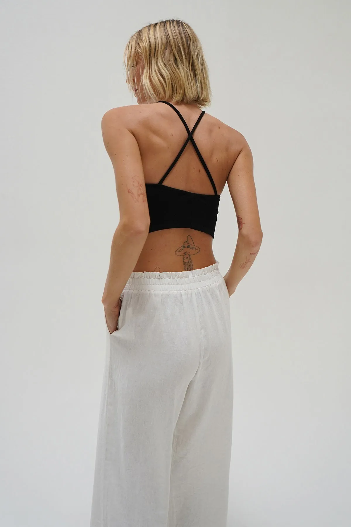 Emmy Double Layer Ribbed Top - Black
