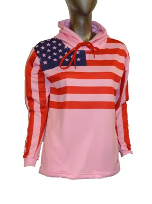 Evo9x FLAG Full Dye Sublimated Drawstring Pullover Hoodie Pink