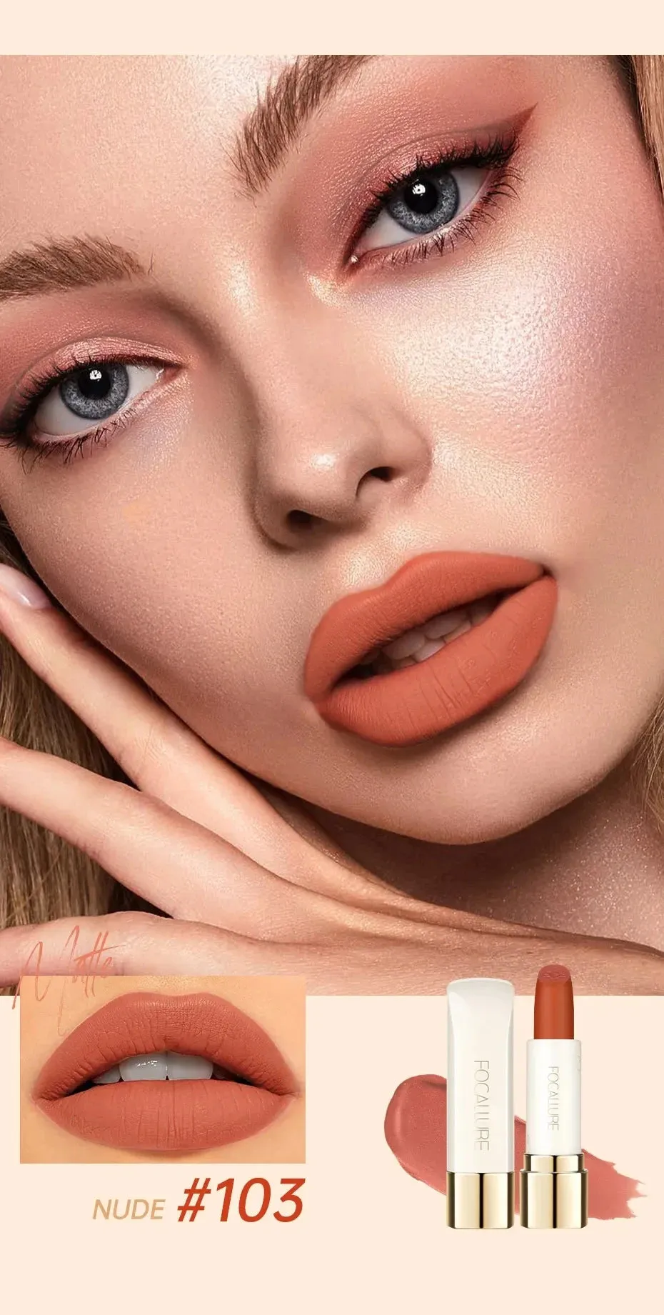 FOCALLURE Waterproof Natural Super Soft Matte Lipstick