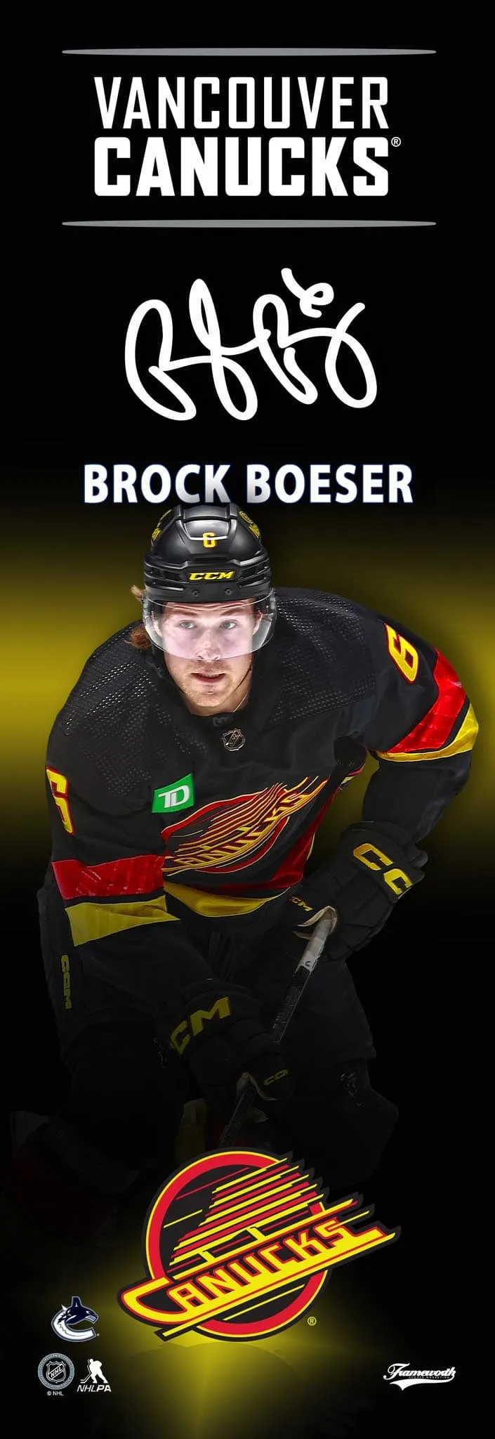 Frameworth Sports NHL Player Plaque - Brock Boeser Third Skate