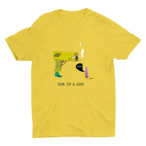 Funny Dad And Sun Printed Cotton Tee