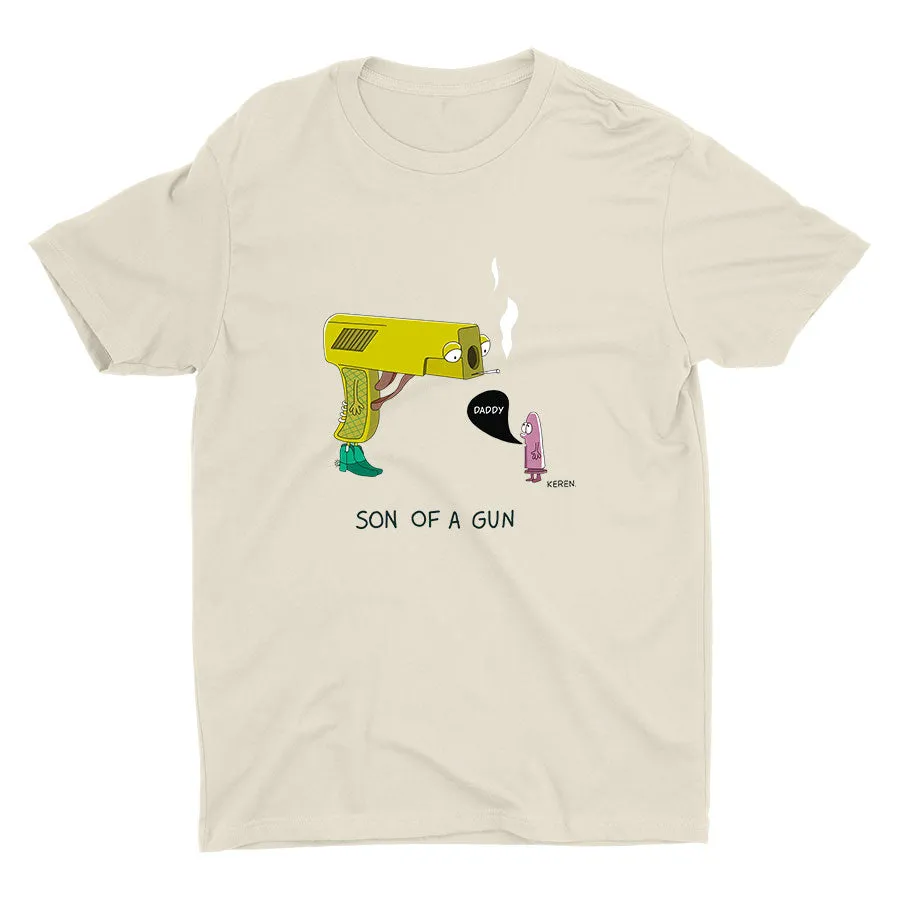 Funny Dad And Sun Printed Cotton Tee