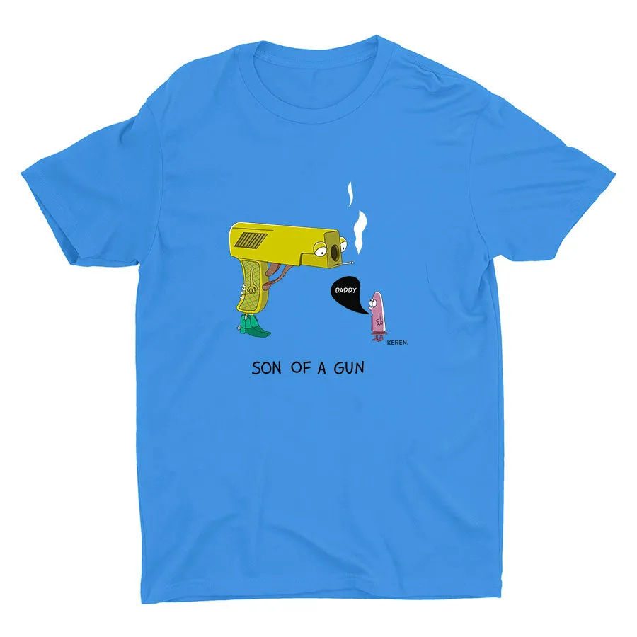 Funny Dad And Sun Printed Cotton Tee