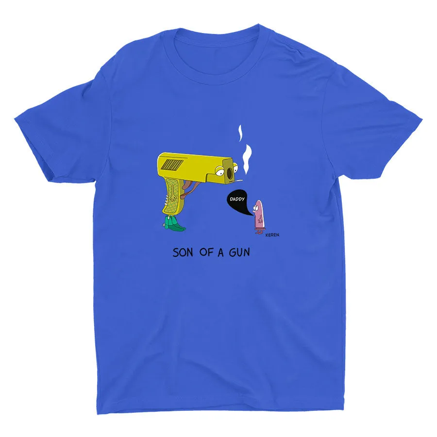 Funny Dad And Sun Printed Cotton Tee