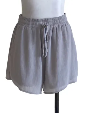 Grey Pleated Shorts Pants