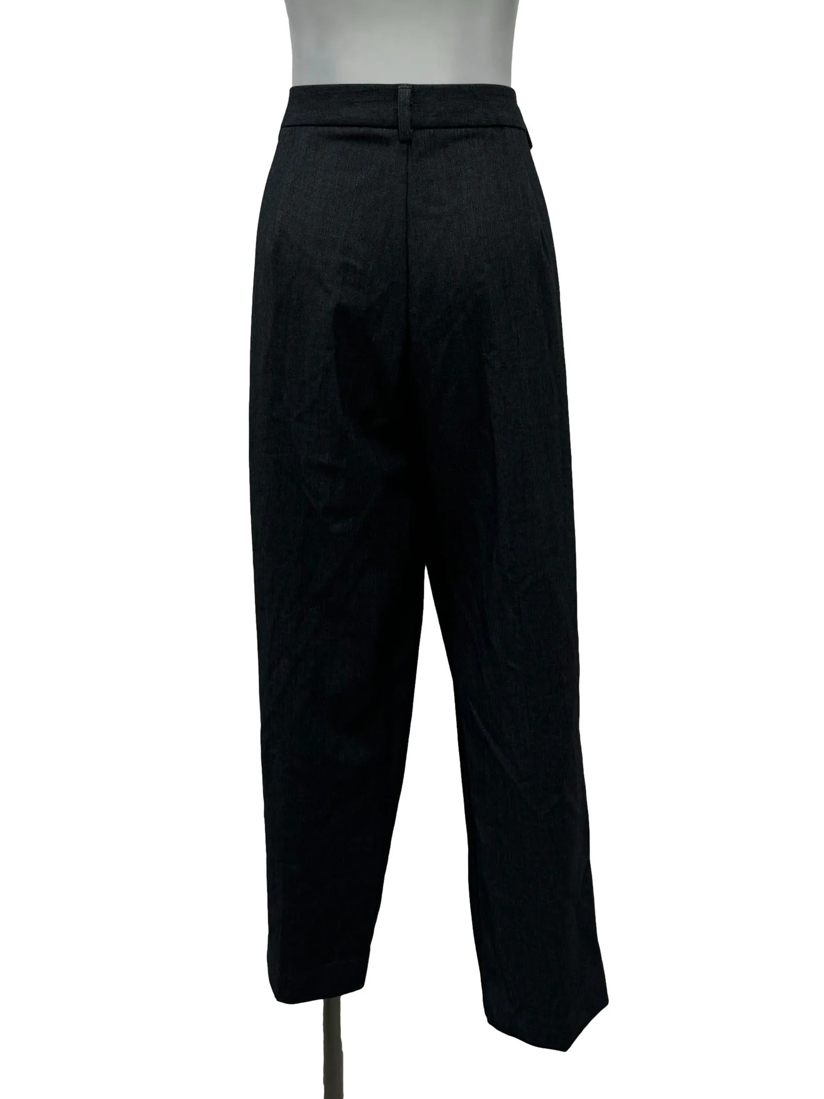 Grey Washed Cropped Formal Pants