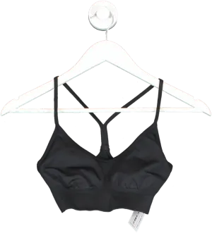 gymshark Black V Neck Sports Bra UK XS