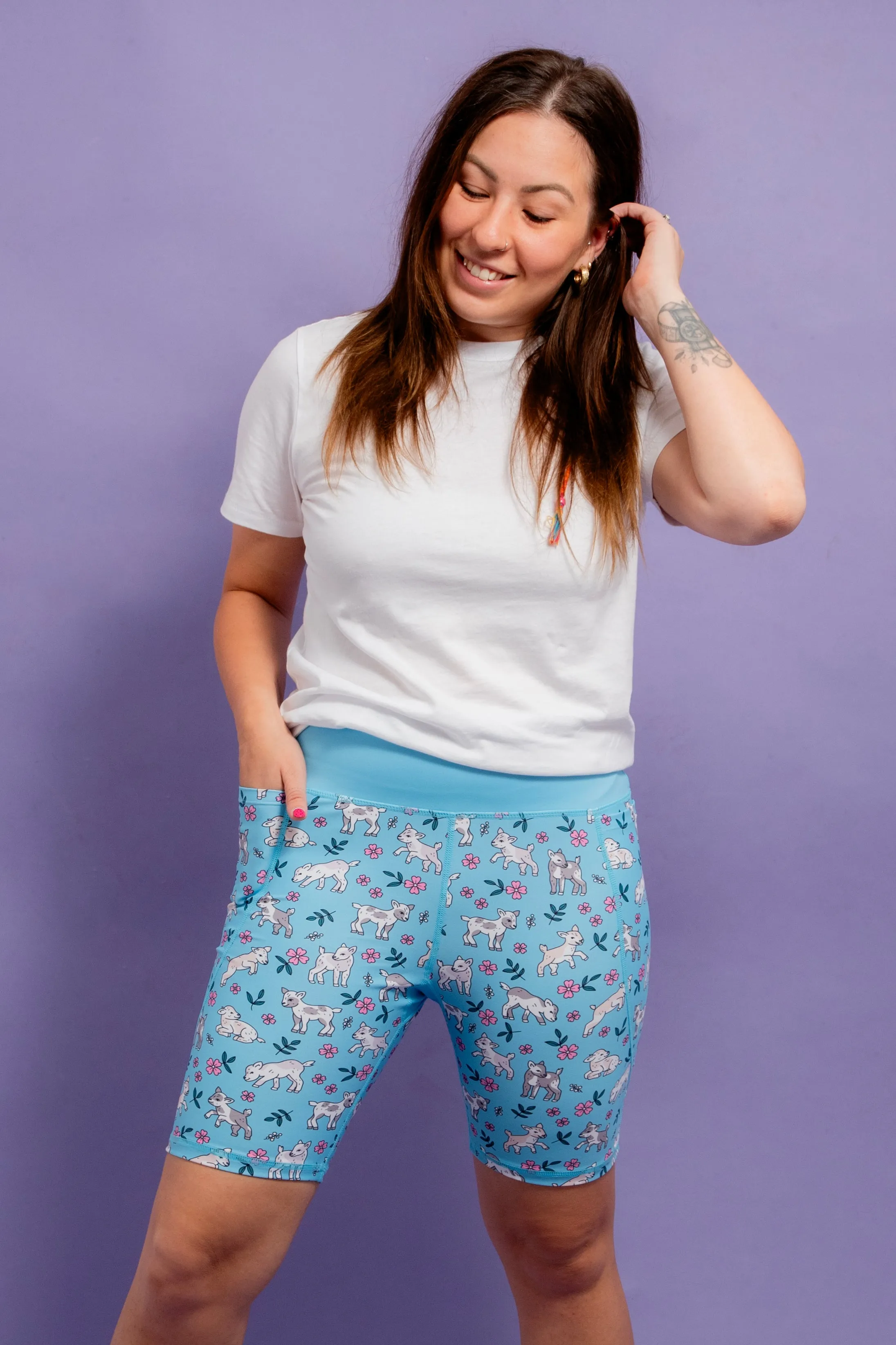 Happy Goat Garden Women's Active Shorts