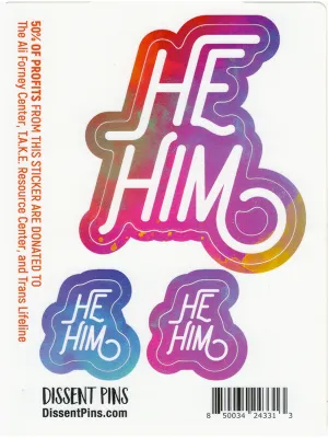 He/Him Pronoun Sticker Sheet