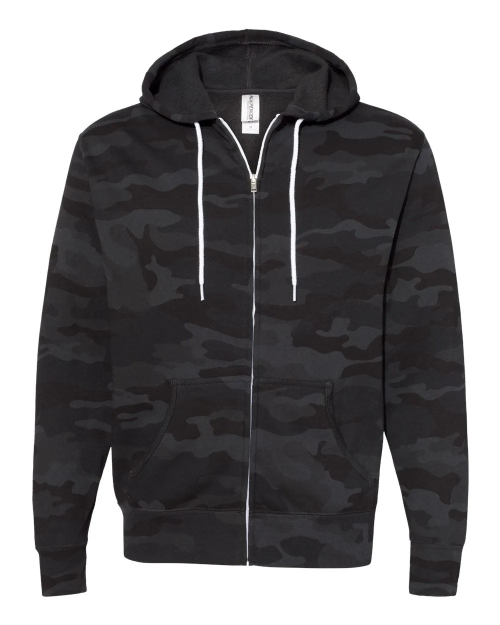 Independent Trading Co. - Unisex Lightweight Full Zip Hoodie Black Camo
