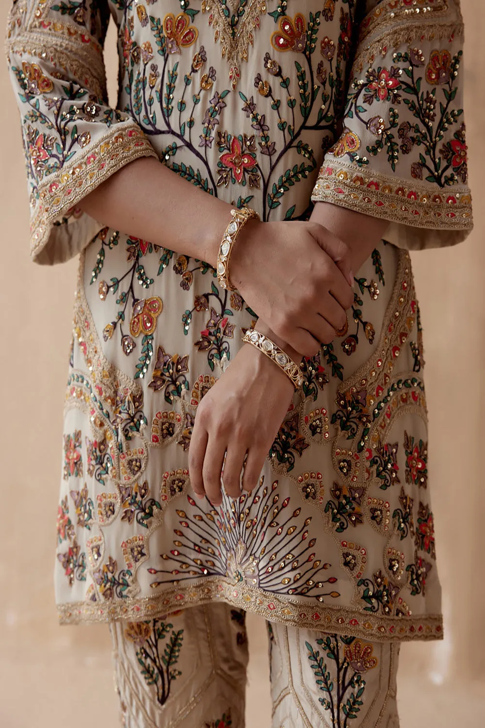 Ivory Kurta With Pants