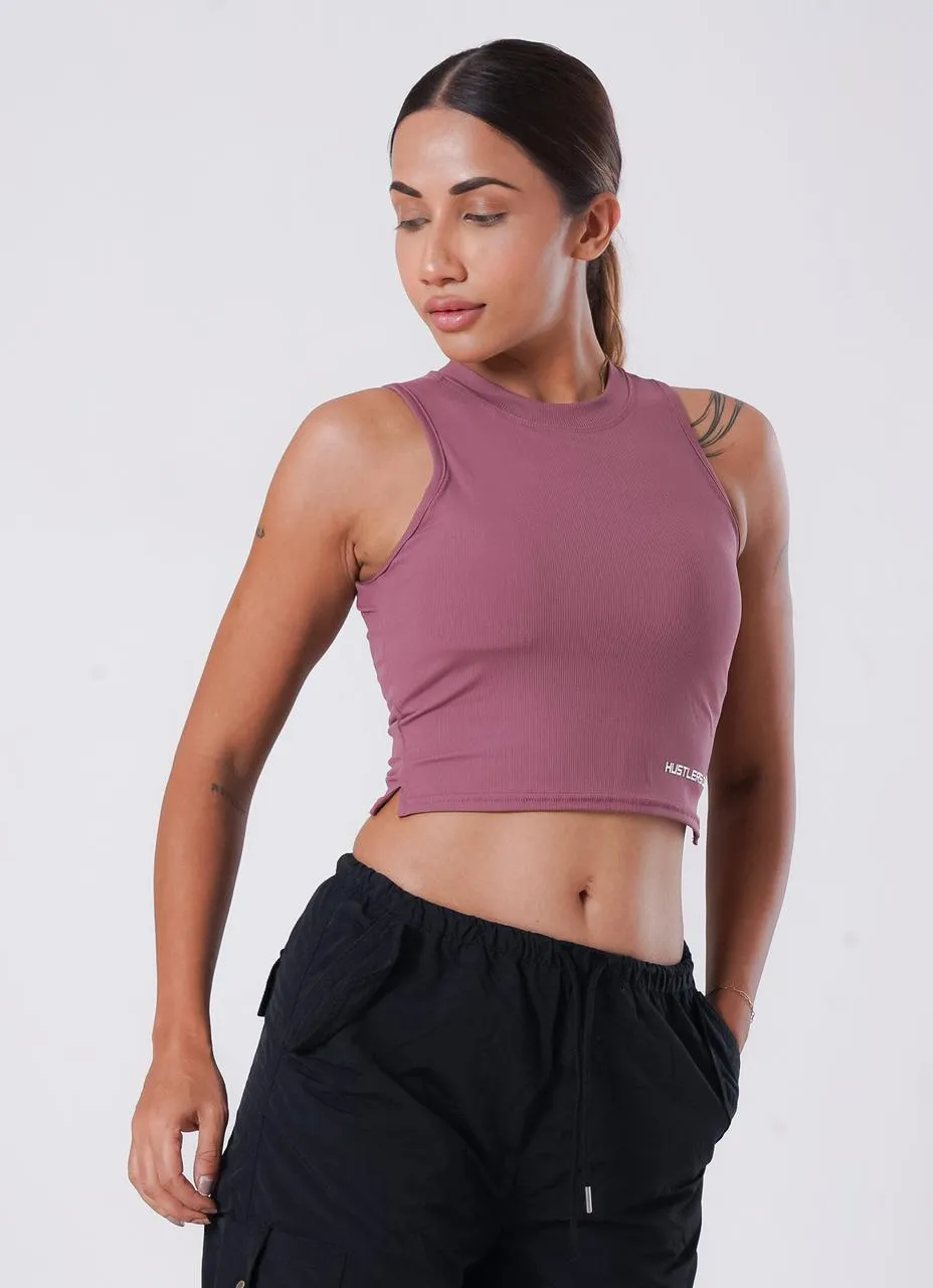 IVY Ribbed Tank - Barbie pink