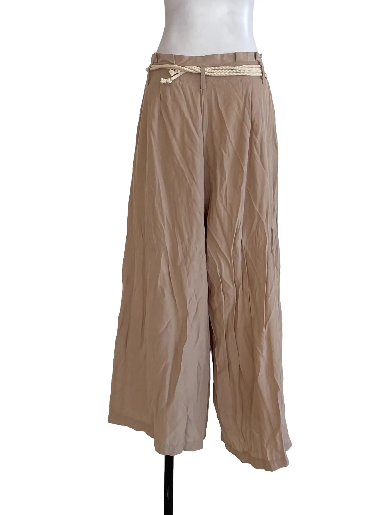 Khaki Brown Buckled Culottes