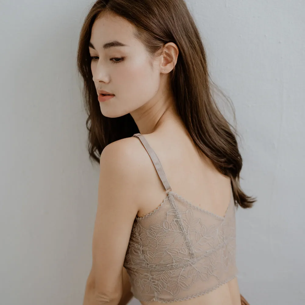 Lace Accent Bralette in Camel