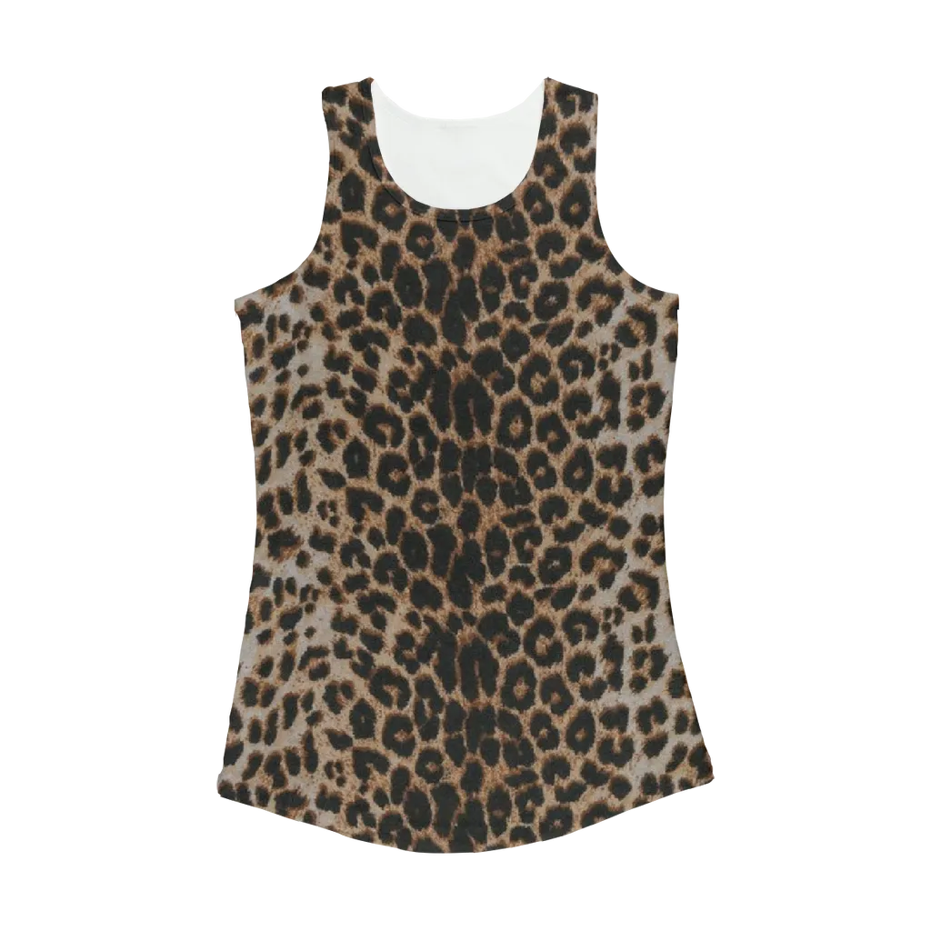 Leopard Fur Print Women Performance Tank Top