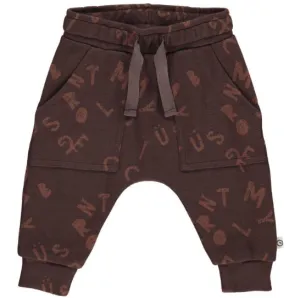 Letter Pocket Pants Baby - Coffee