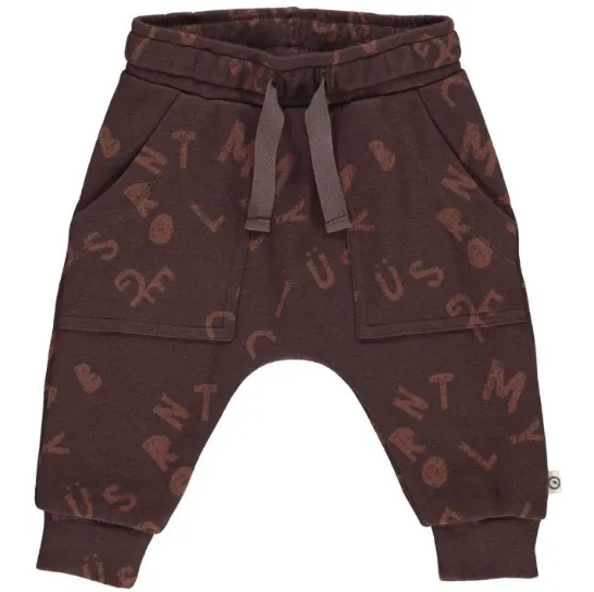 Letter Pocket Pants Baby - Coffee