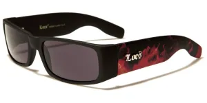 LOCS Rectangle Sunglasses With Flames - Color May Vary - (1 Count)