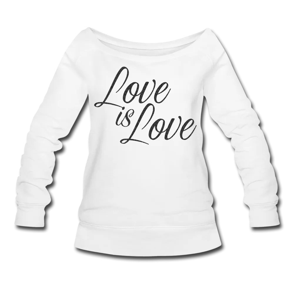 Love Black Glitter Women's Wideneck Sweatshirt