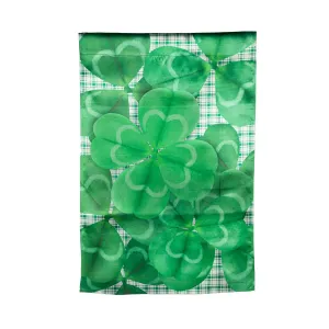 Lucky Clover Lustre House Flag,13lu11292