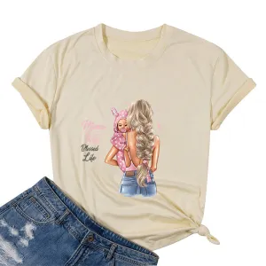 Mama Wife Blessed Life Cotton Tee
