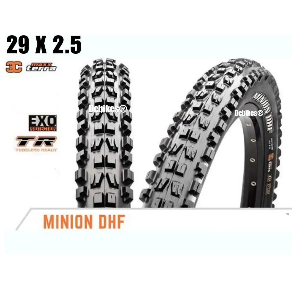 Maxxis 29 X 2.4 DHR II & DHF 29 X 2.5 Minion Combo Exo 3C Tubeless Folding Tyre (1 Tire)