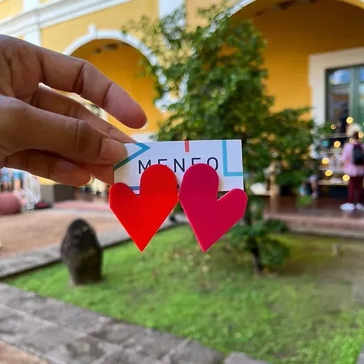 MENEO- Big Heart Studs Set (More colors available)