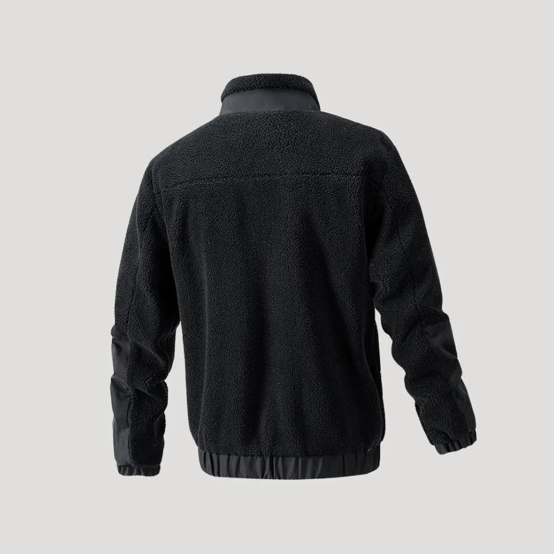 Men’s Fleece Jacket – Utility Pockets – Olive Green Outdoor Fit