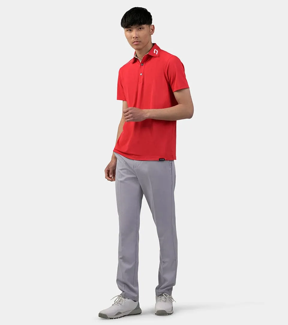 MENS TOUR GOLF POLO - SOFT RED