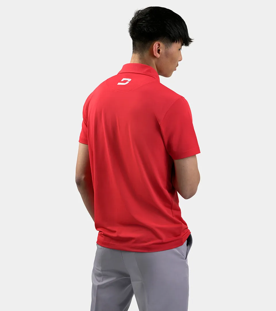 MENS TOUR GOLF POLO - SOFT RED