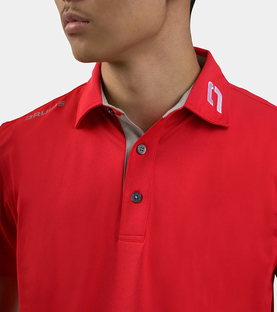 MENS TOUR GOLF POLO - SOFT RED