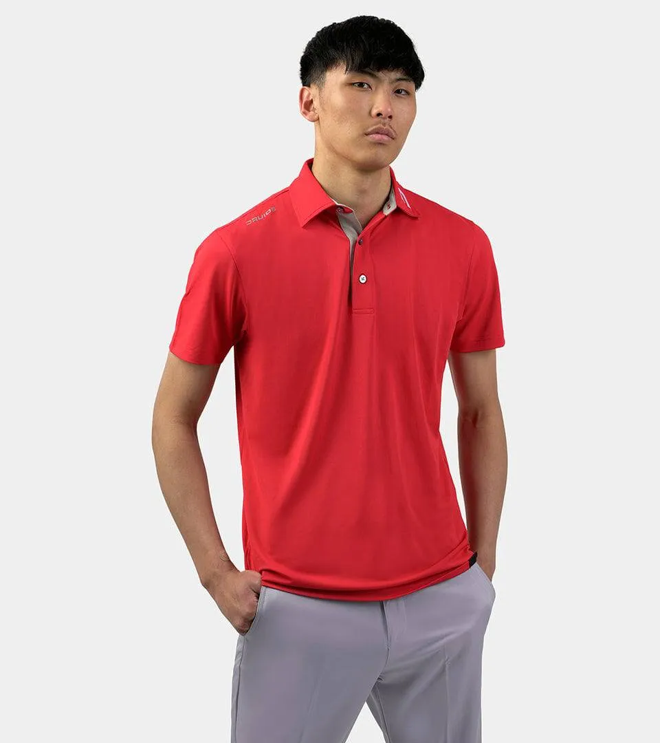 MENS TOUR GOLF POLO - SOFT RED