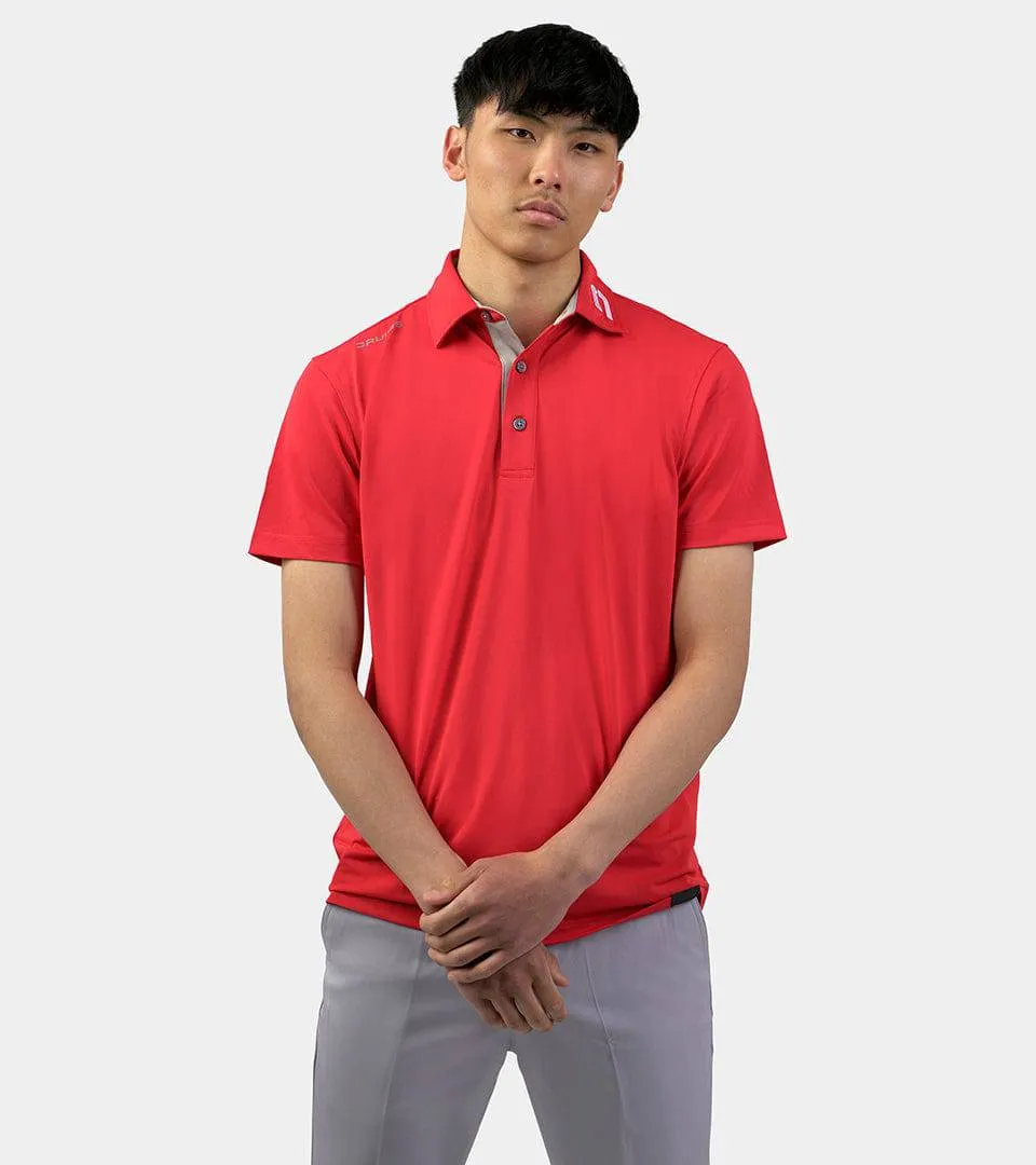 MENS TOUR GOLF POLO - SOFT RED