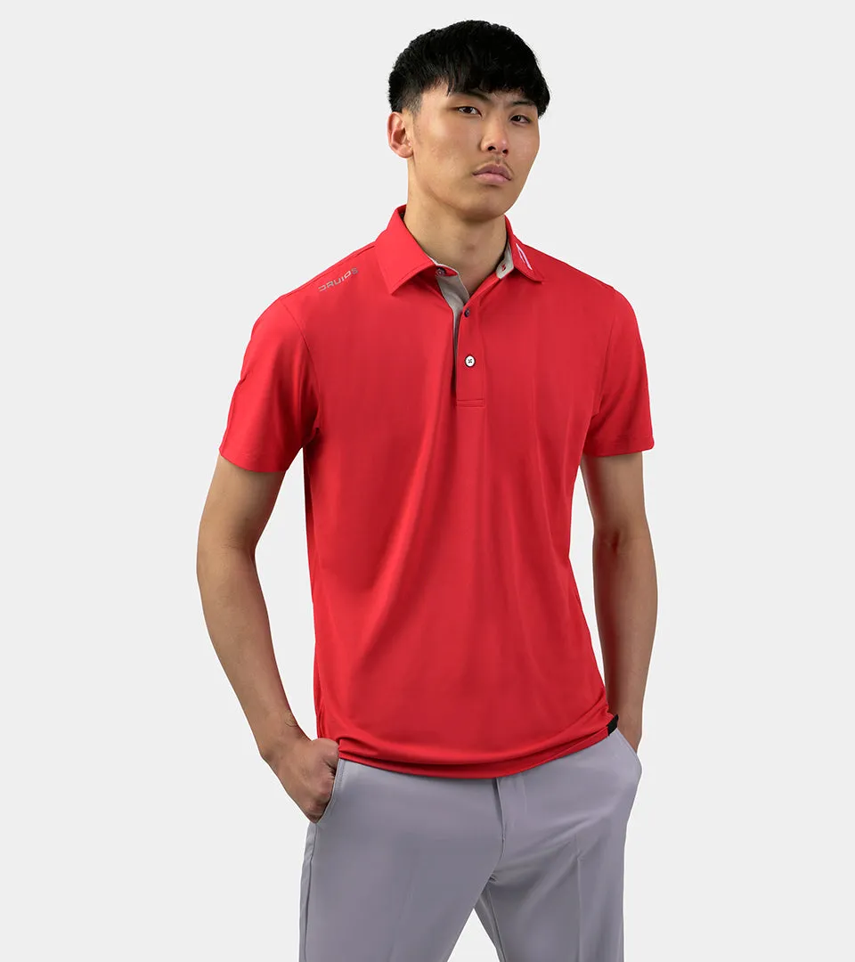 MENS TOUR GOLF POLO - SOFT RED
