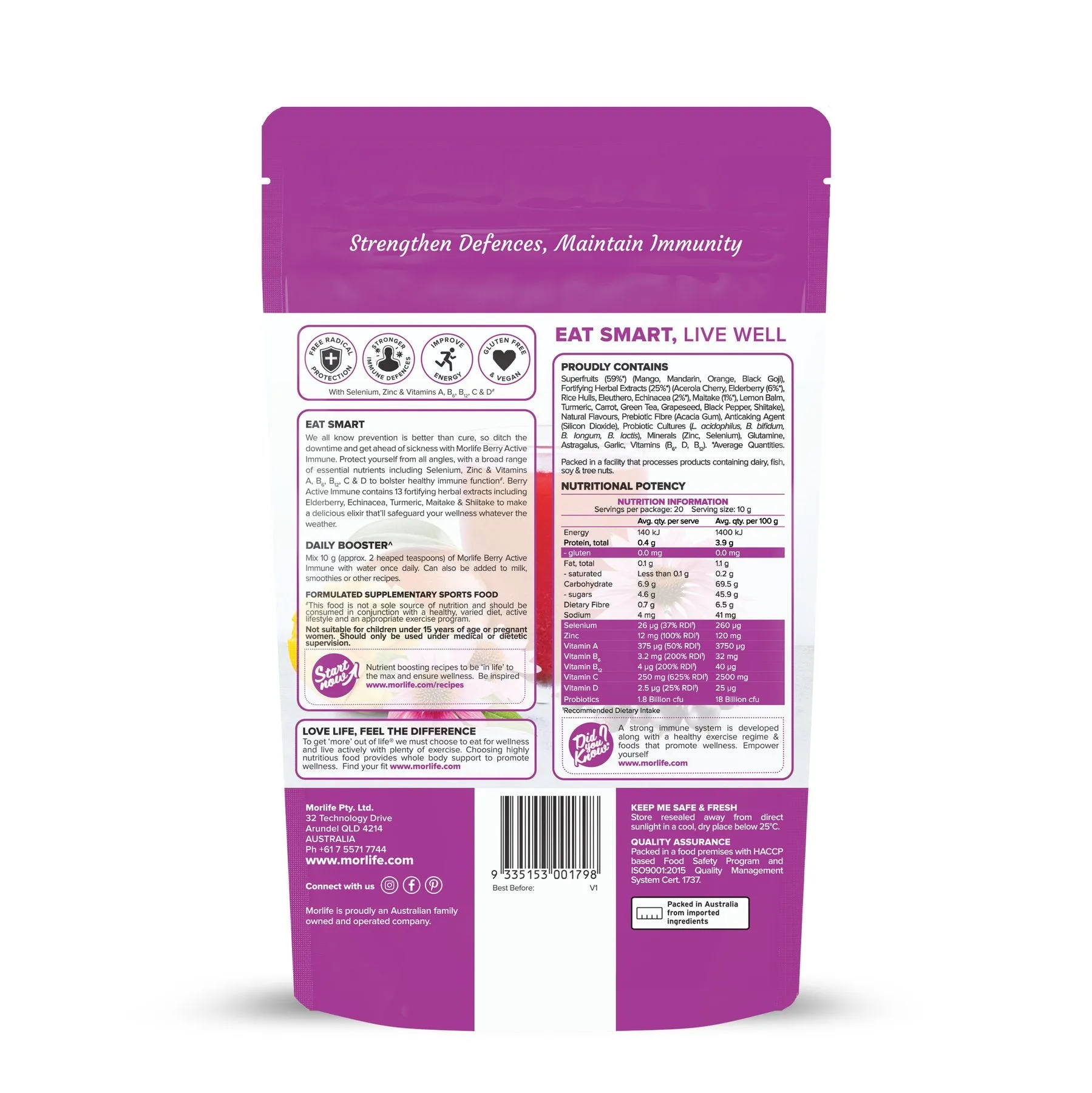 Morlife Berry Active Immune 200g - Optimal Immune System Support