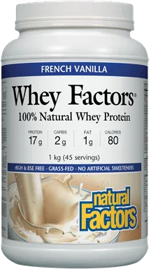 Natural Factors Whey Factors Protein - French Vanilla (1 kg)