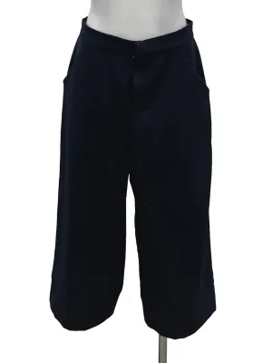 Navy Blue Pleat Trousers