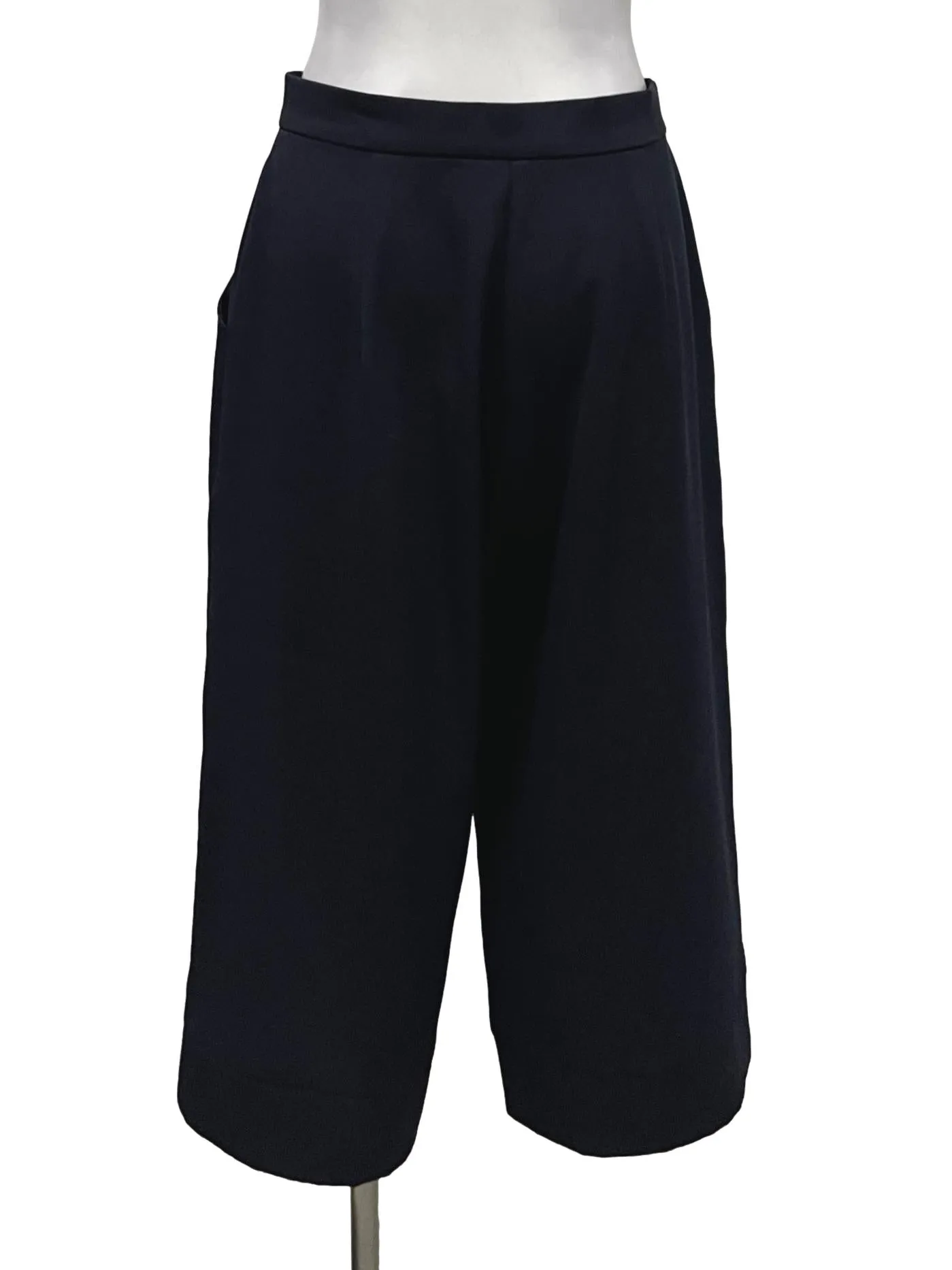 Navy Blue Pleat Trousers