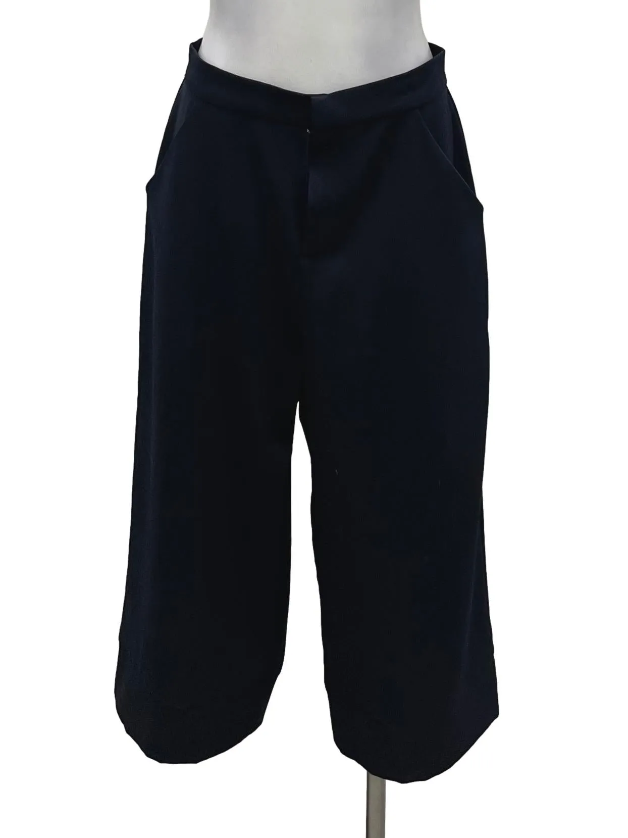 Navy Blue Pleat Trousers