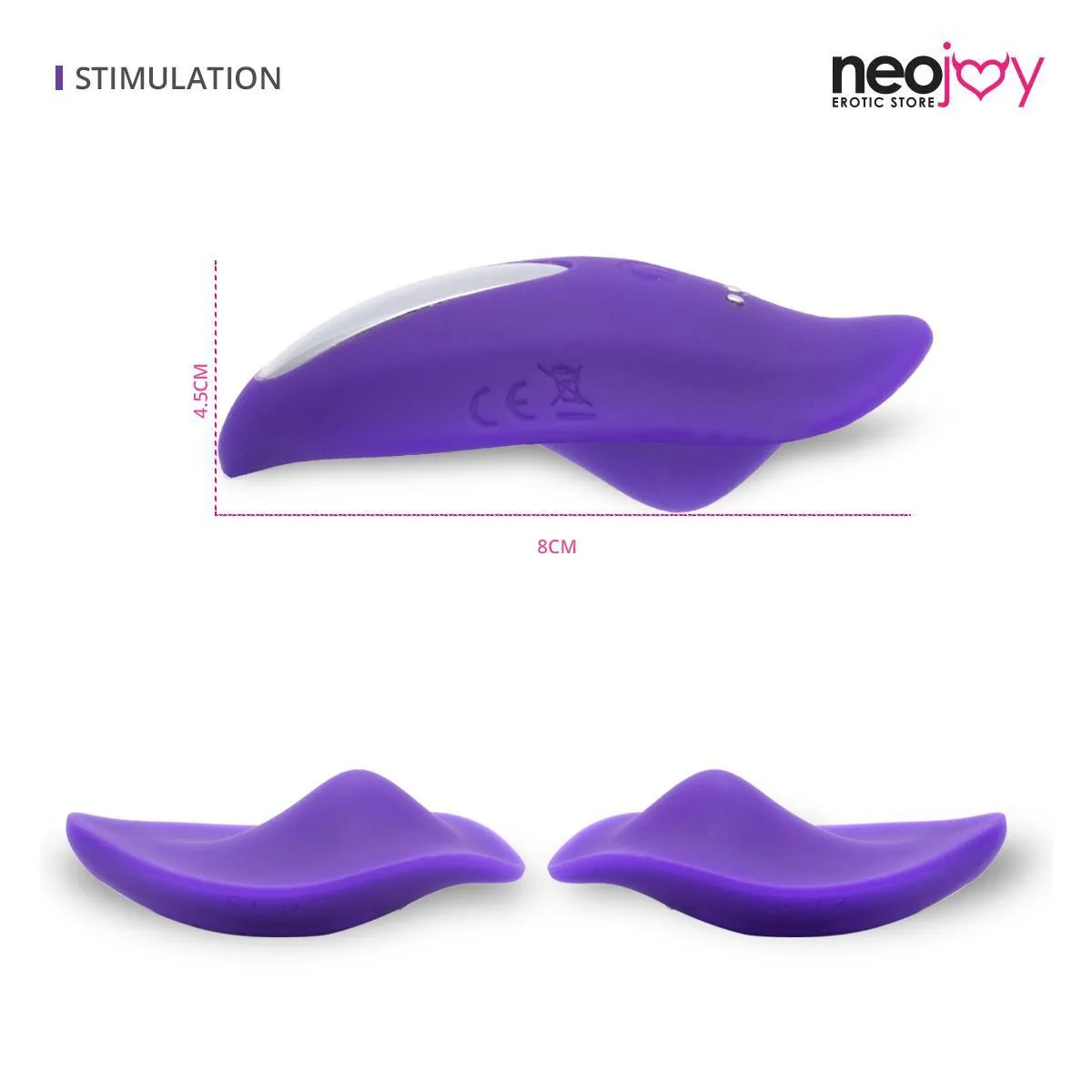 NeoJoy Leaf Vibrator Silicon 9 Vibration Function USB Rechargeable - Purple
