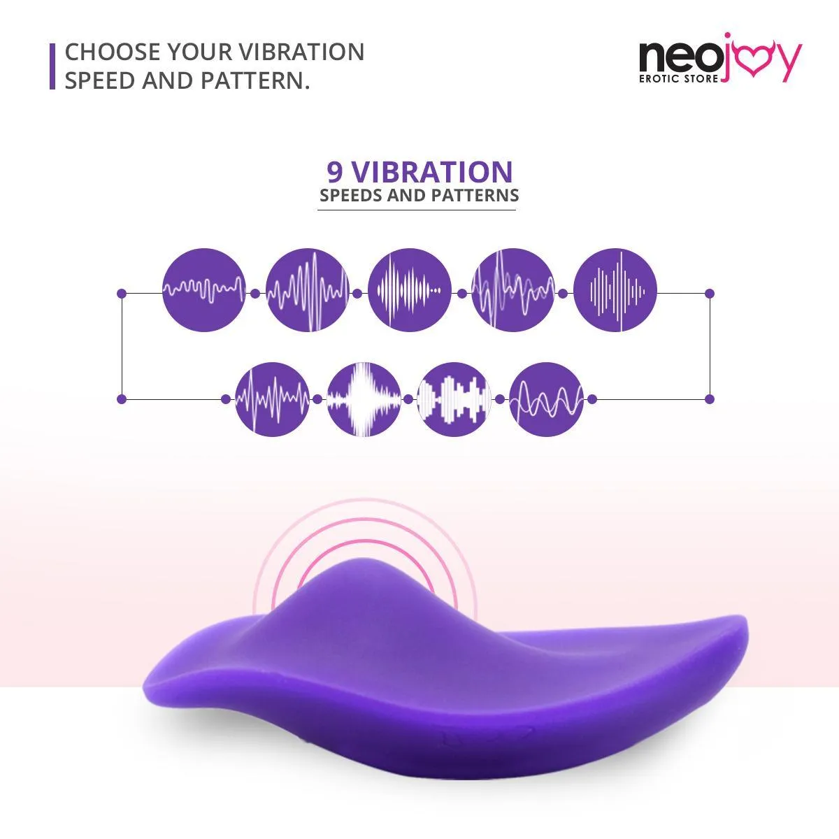 NeoJoy Leaf Vibrator Silicon 9 Vibration Function USB Rechargeable - Purple