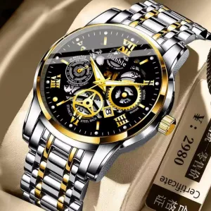 NEW UTHAI L93 Men's Quartz Watch High-end Chronograph Lightweight Versatile Luxury Waterproof Roman Hollow Watch