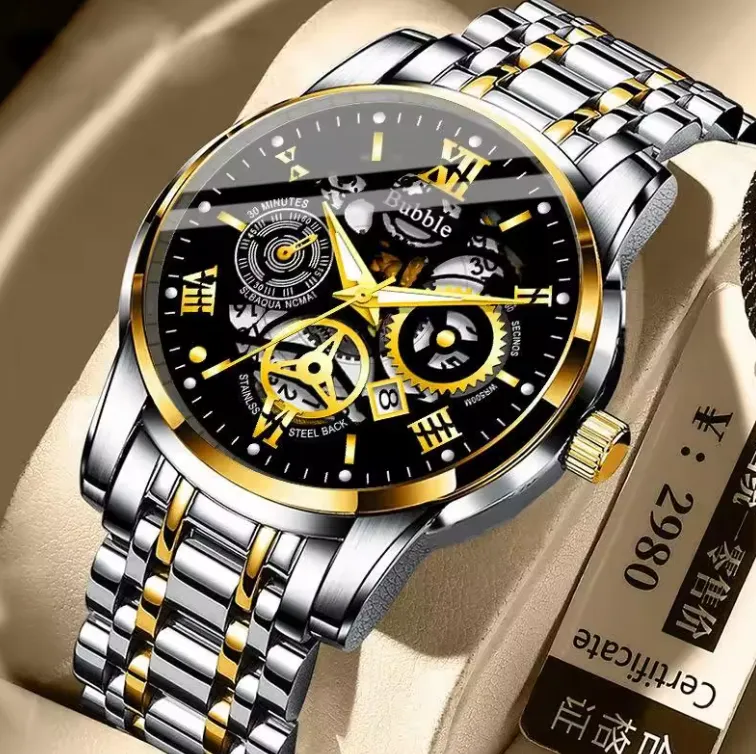 NEW UTHAI L93 Men's Quartz Watch High-end Chronograph Lightweight Versatile Luxury Waterproof Roman Hollow Watch