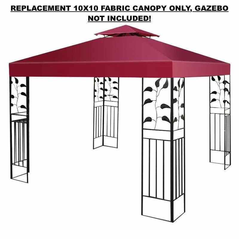 New Wayfair item! Costway 10' X 10' Gazebo Top Cover Patio Canopy Replacement 2-tier in Wine Red! UV Protection & Water Repellant! Retails $95 