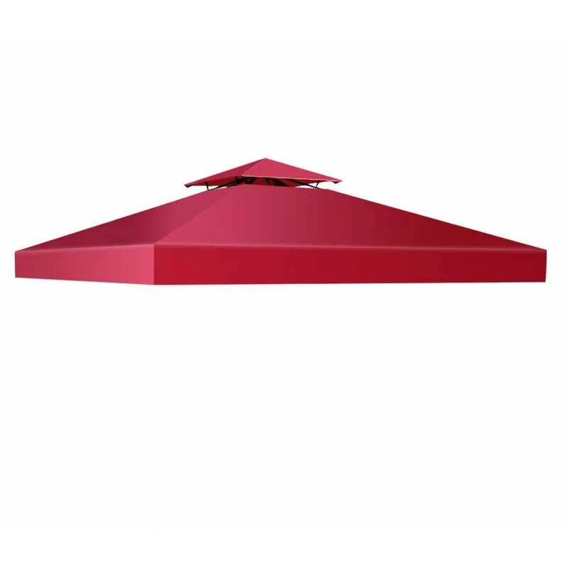 New Wayfair item! Costway 10' X 10' Gazebo Top Cover Patio Canopy Replacement 2-tier in Wine Red! UV Protection & Water Repellant! Retails $95 