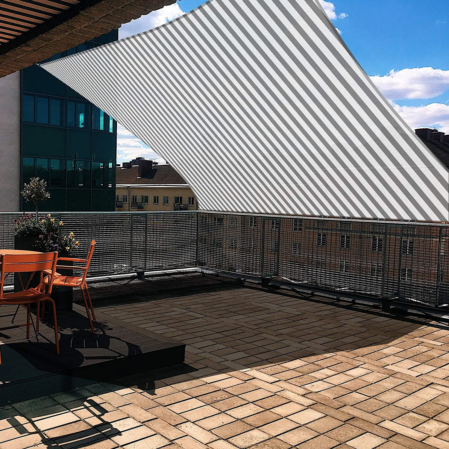 New Wayfair Yescom Large 20X20ft 97% UV Block Square Sun Shade Sail Outdoor Patio Pool Garden Yard Lawn Carport Cover Net Awning Canopy Grey White! Retails $243 
