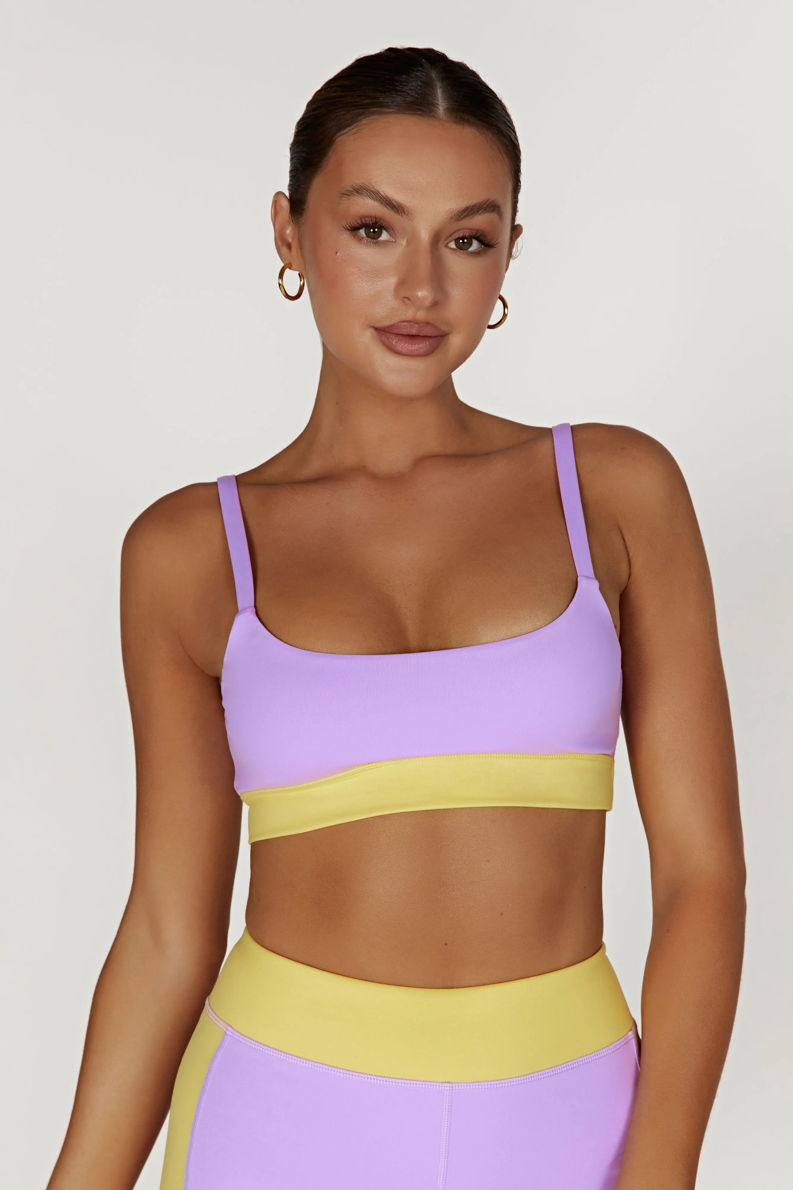 Nickie Two Tone Sports Bralette - Lilac/Yellow